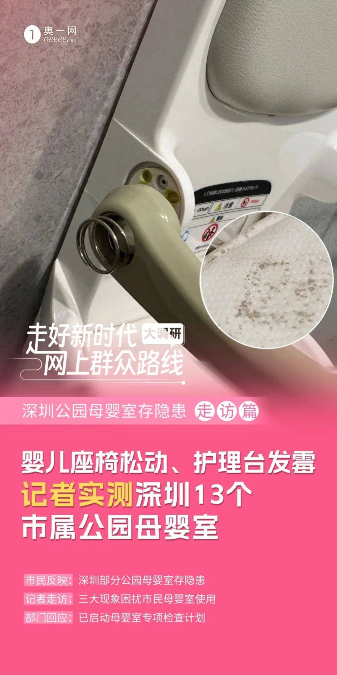 座椅松動、護理臺發霉！深圳部分母嬰室管理堪憂<strong></p>
<p>母嬰護理
</strong>，部門回應:母嬰護理

